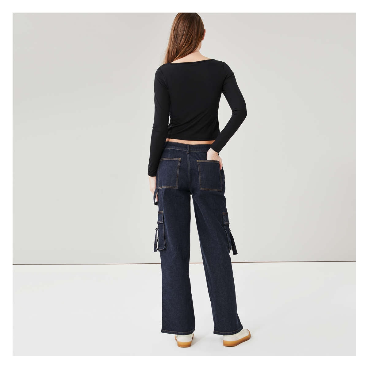Utility Cargo Jean in Dark Wash from Joe Fresh